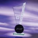 Clear & Black Jade Glass Exclamation Point Award