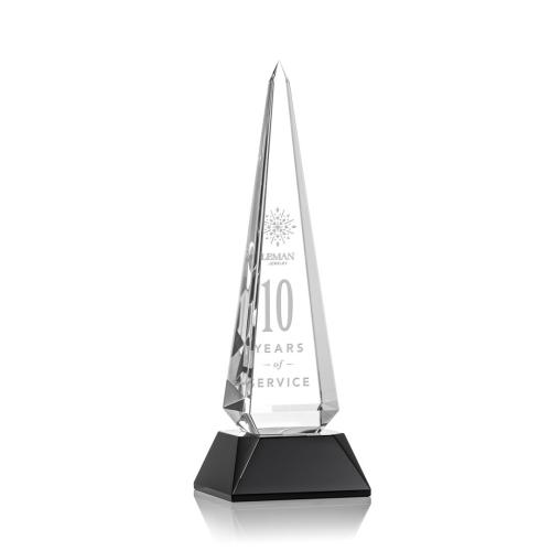 Corporate Awards - Crystal Awards - Crystal Pillar Awards - Helmsley Obelisk - Black