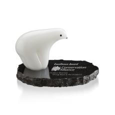 Employee Gifts - Polar Bear Single Animals Glass Award
