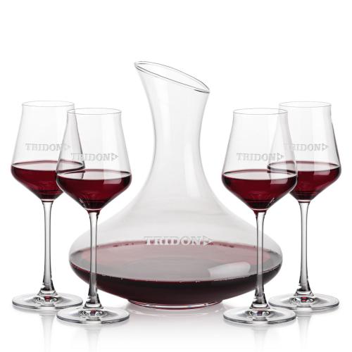 Corporate Recognition Gifts - Etched Barware - Innisfil Carafe & Bretton Wine