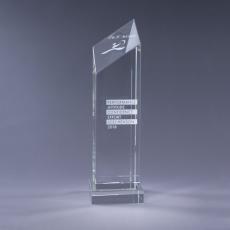 Employee Gifts - Encore Optical Crystal Diamond Tower with clear Base