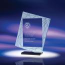 Direction Jade Glass Award on Black Optical Crystal Base