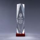 Optical Crystal Obelisk Prizma Award on Red Base