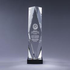 Employee Gifts - Optical Crystal Obelisk Prizma Award on Black Base