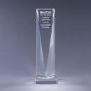 Optical Crystal Triangle Tower Award on Clear Base