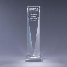 Employee Gifts - Optical Crystal Triangle Tower Award on Clear Base