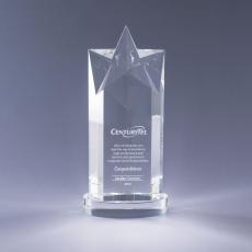 Employee Gifts - Optical Crystal Rising Star Tower Award on Clear Base