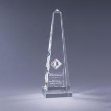 Employee Gifts - Optical Crystal Obelisk Award with a Clear Base