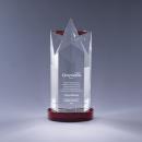 Optical Crystal Rising Star Tower Award on Red Base