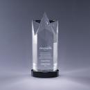 Optical Crystal Rising Star Tower Award on Black Base