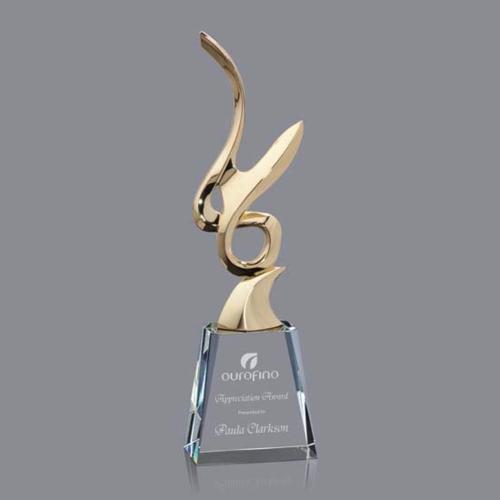 Tatiana Gold People Crystal Award OPT9481-GK | Corporate Awards