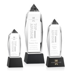 Employee Gifts - Bloomington Black on Base Obelisk Crystal Award