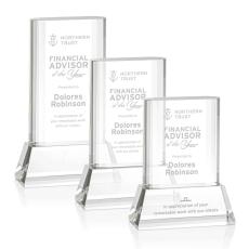 Employee Gifts - Merit Clear on Base Rectangle Crystal Award