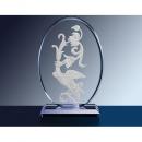 Clear Vertical Oval Glass Award