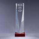 Optical Crystal Triangle Tower Award on Red Base
