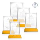 Messina Amber on Newhaven Base Rectangle Crystal Award