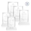 Messina White on Newhaven Base Rectangle Crystal Award