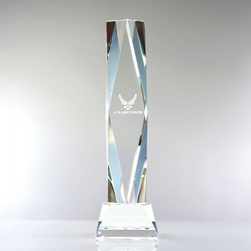 Corporate Awards - Service Awards - Beveled Obelisk Clear Crystal President Award