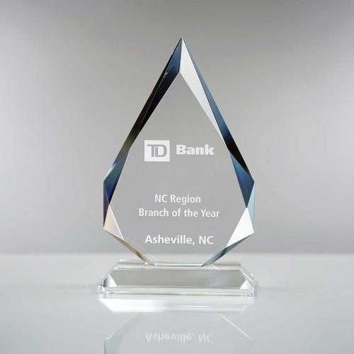 Corporate Awards - Crystal Awards - Flame Awards - Prestige Clear Crystal Flame Award