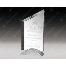 Employee Gifts - Clear Crystal Sail Award on Aluminum Base
