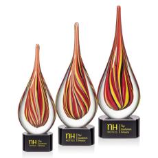 Employee Gifts - Barletta Glass on Black Base Award