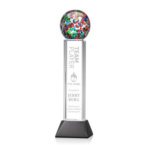 Corporate Awards - Glass Awards - Art Glass Awards - Fantasia Art Glass on Stowe Base Award