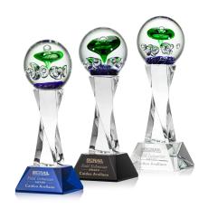 Employee Gifts - Aquarius Clear on Langport Base Obelisk Glass Award