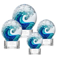 Employee Gifts - Surfside Clear on Paragon Spheres Glass Award