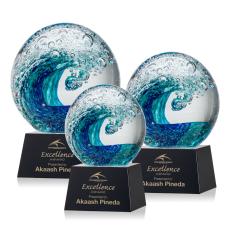 Employee Gifts - Surfside Spheres on Robson Black Glass Award