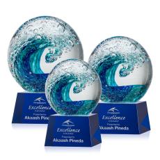 Employee Gifts - Surfside Spheres on Robson Blue Glass Award