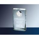 Clear Optical Crystal Clock with Beveled Edges