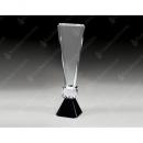 Clear Optical Crystal Exclamation point Award on Black Base