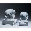 Clear Crystal Top Globe Paperweight