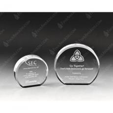 Employee Gifts - Clear Optical Crystal Disc Plaque