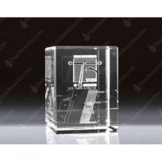 Employee Gifts - Small Clear Optical Crystal 3D Rectangle