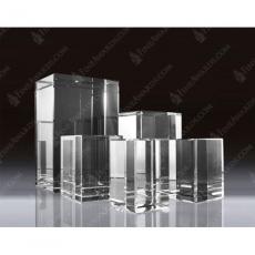 Employee Gifts - Large Clear Crystal 3D Rectangle Awards