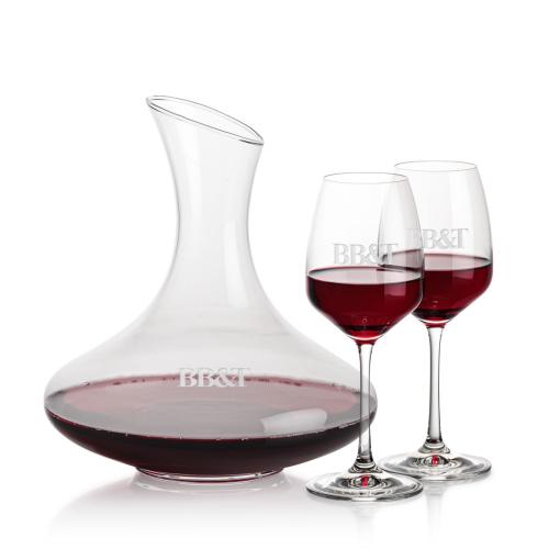 Corporate Recognition Gifts - Etched Barware - Innisfil Carafe & Oldham Wine