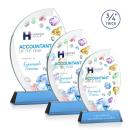 Wichita Full Color Sky Blue on Newhaven Base Flame Crystal Award