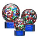 Fantasia Blue on Paragon Base Spheres Glass Award