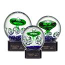 Aquarius Black on Paragon Base Spheres Glass Award