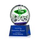Aquarius Blue on Robson Base Spheres Glass Award