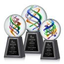 Galileo Spheres on Tall Marble Base Glass Award