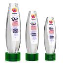 Hoover Full Color Green on Marvel Base Obelisk Crystal Award