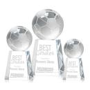 Soccer Ball Spheres on Celestina Base Crystal Award