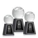 Basketball Spheres on Tall Marble Base Crystal Award