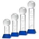 Basketball Blue on Stowe Base Spheres Crystal Award