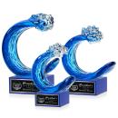 Oceana Blue on Hancock Base Circle Glass Award