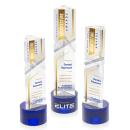 Oakham Full Color Blue on Marvel Base Obelisk Crystal Award