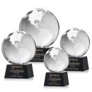 Globe Black on Robson Base Spheres Crystal Award