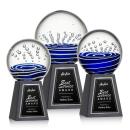 Tranquility Spheres on Tall Marble Base Glass Award